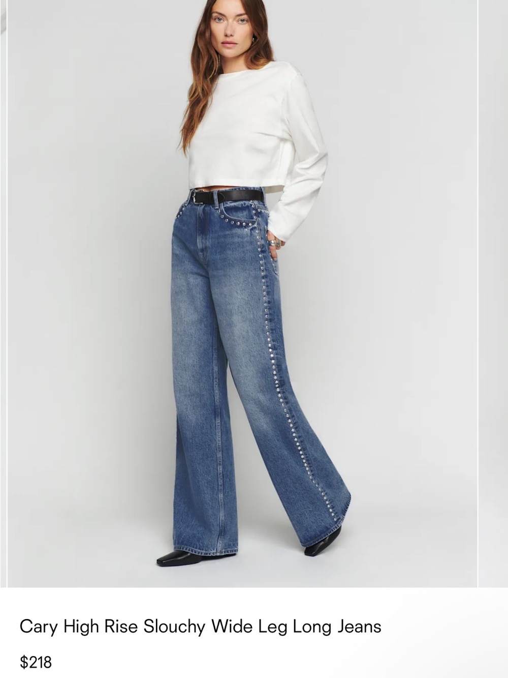 Reformation Cary High Rise Wide Leg Long Jeans